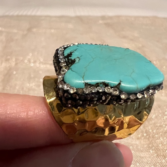 Baublebar Globetrotter Turquoise Gold Ring Size 7 - Picture 7 of 7